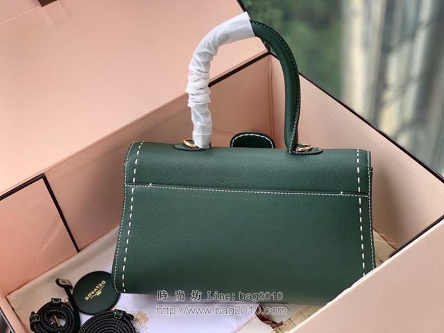 DELVAUX女包 Brillant系列手袋 Ew橫版28cm 德爾沃女手提包 女手拎包 Delvaux單肩斜挎包 DS0020手縫 翡翠綠  fcs1384
